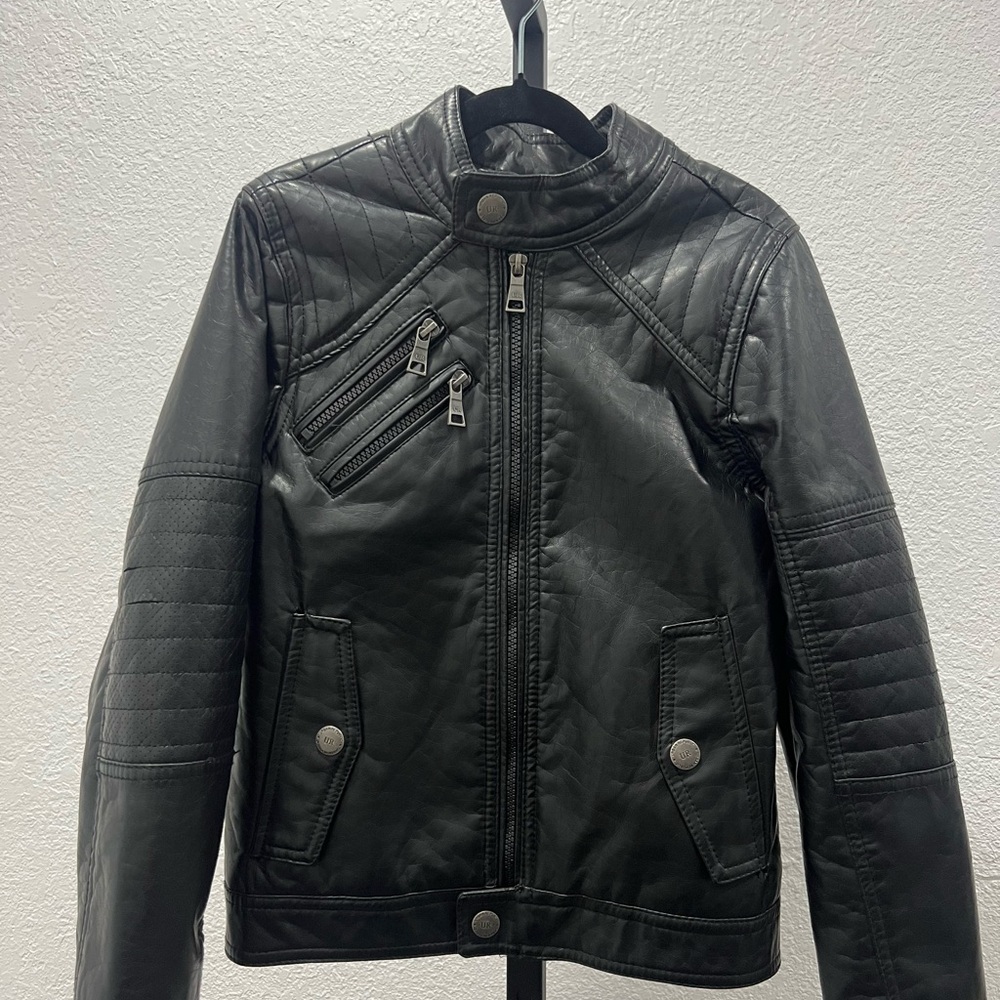 Boys Urban Republic Faux Black Leather Moto Jacket (S) Small